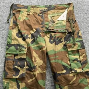 Military Camouflage Cargo Pants Men's Size 34 Camo Cotton Polyester Work Utility